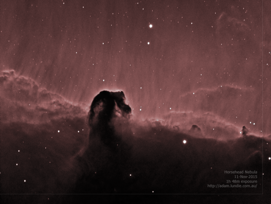 Horsehead Nebula in Hydrogen Alpha