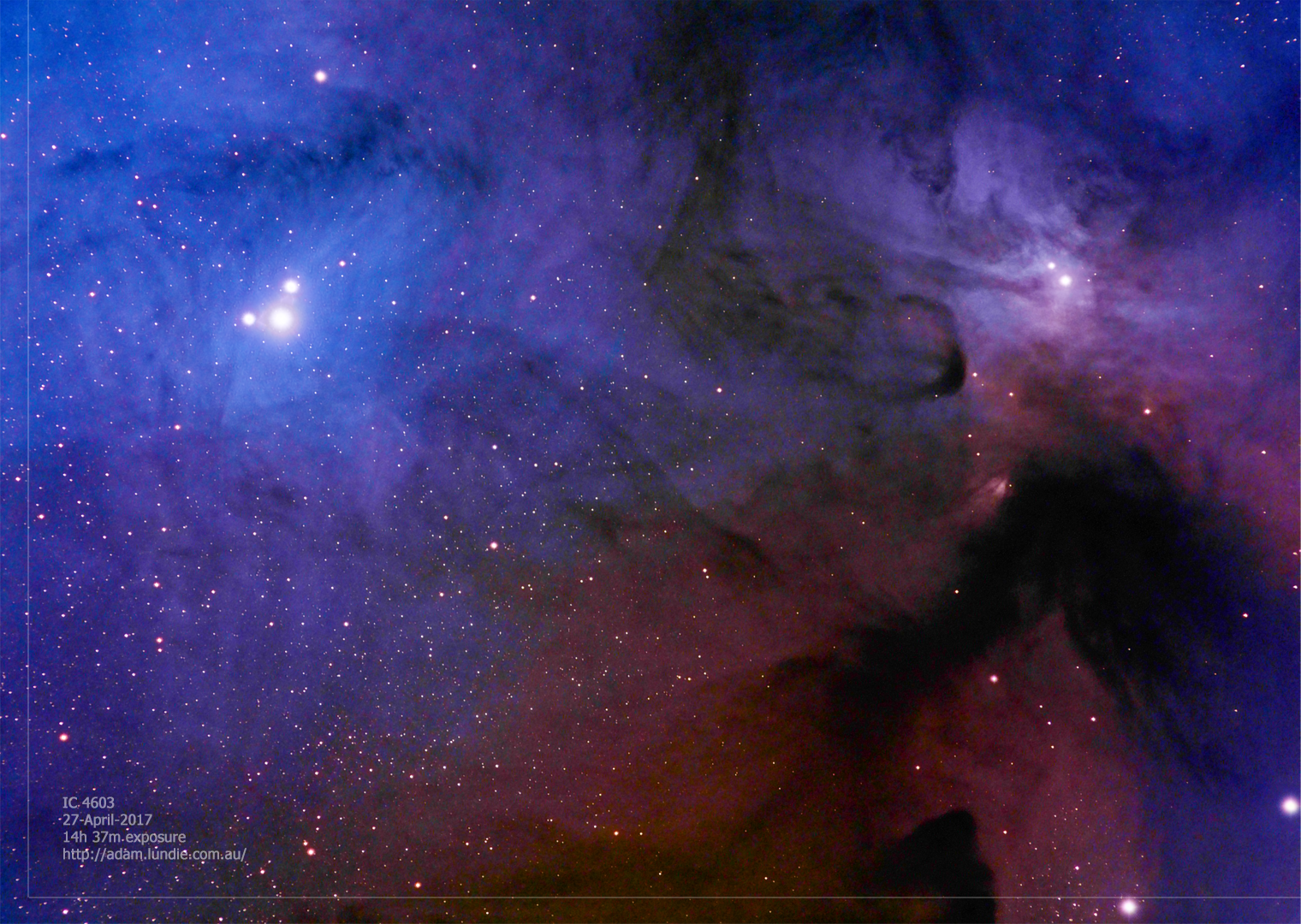 IC4603 and IC4604 Showing Rho Ophiuchi Color Transition